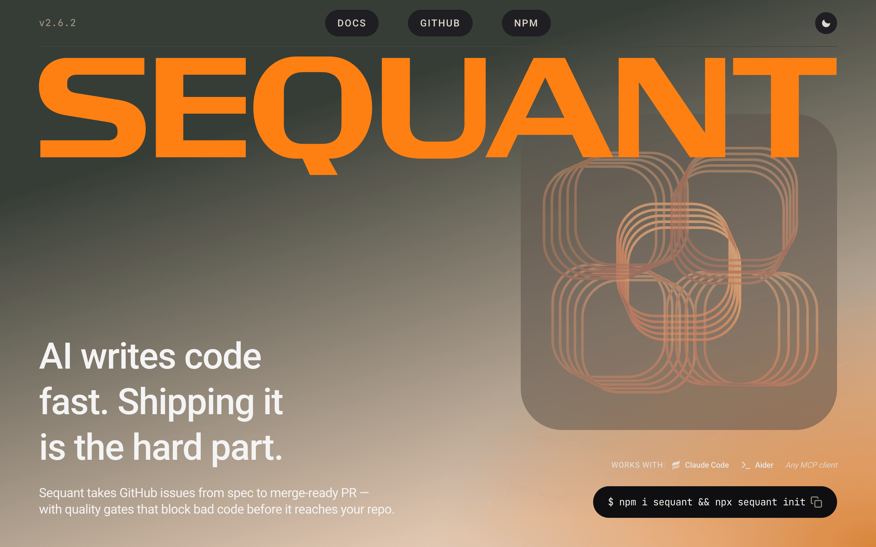 The sequant.io marketing site — brand, marketing site, and motion case study